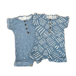 Lou Lou and Co Set of Two Blue Rompers (Clark + Foster) (3 - 6 months)